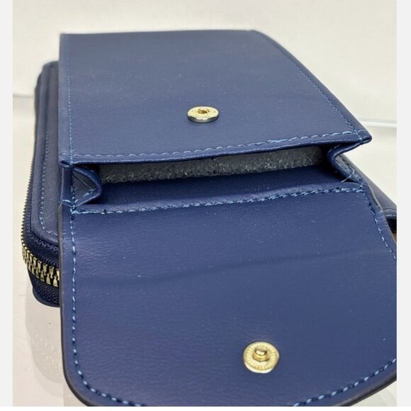 STL SELENA THE LABEL-CONVERTIBLE CLUTCH WALLET/ CROSSBODYBAG- BLUE FAUX LEATHER - Picture 4 of 5